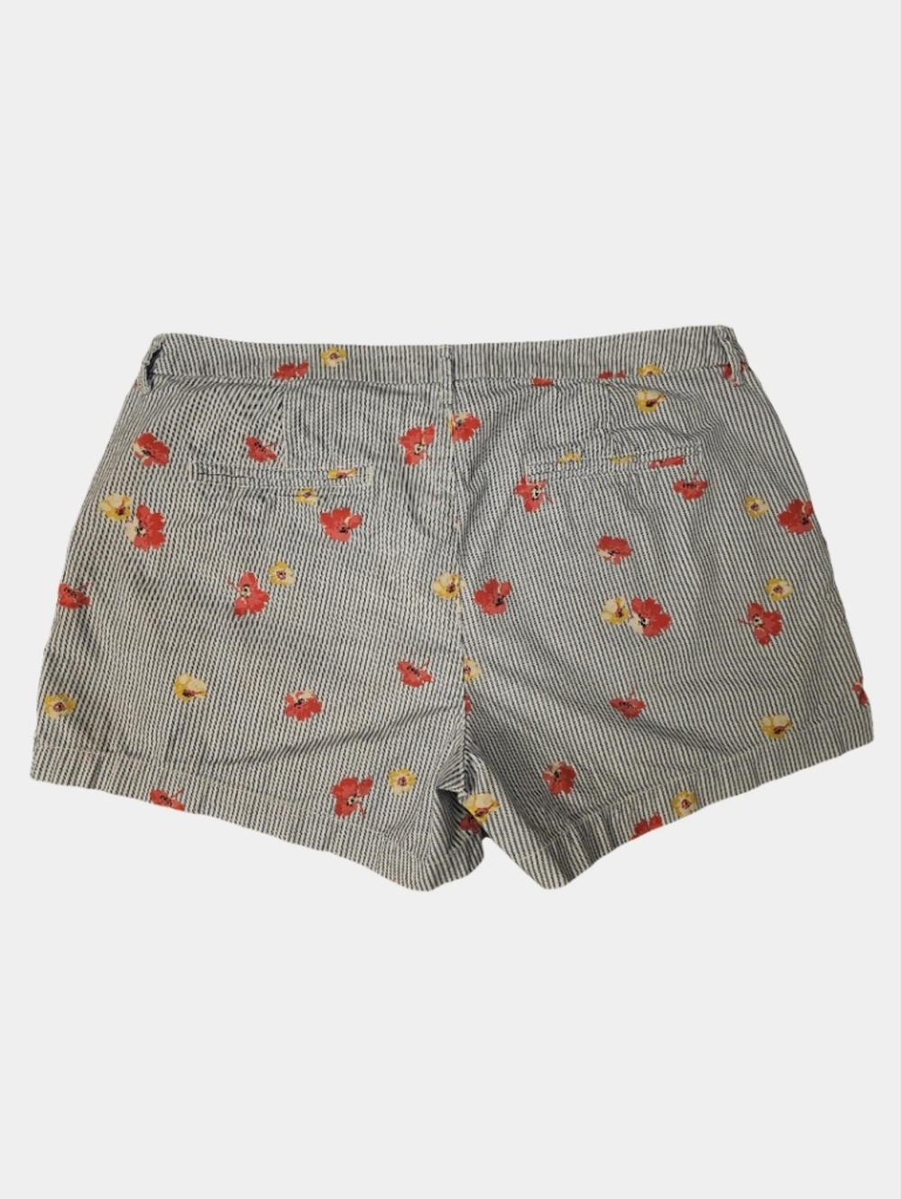 Old Navy Blue & White Striped Floral Print Women's Shorts - Picture 2 of 9